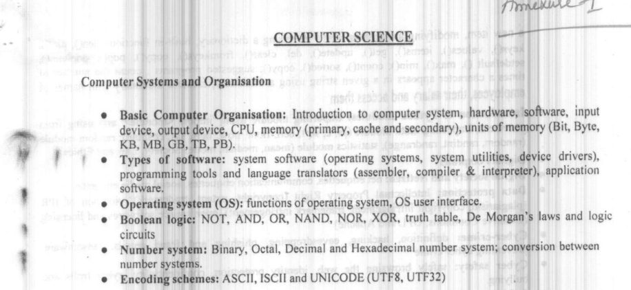 HPSC PGT Computer Science Syllabus Details 2026
