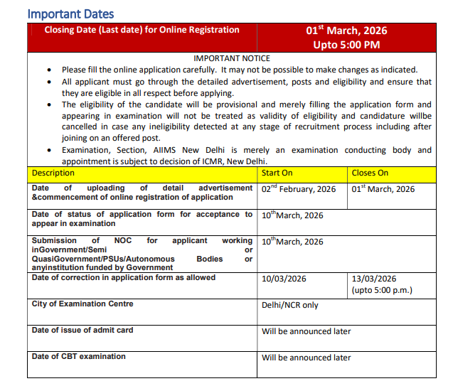 ICMR Scientist-B (Non-Medical) Online Form 2026