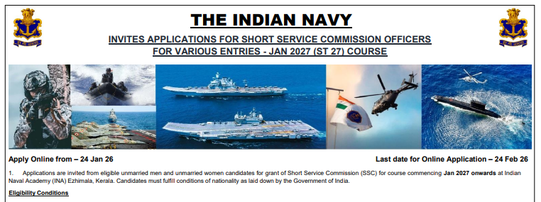 Indian Navy SSC Officer Recruitment 2026