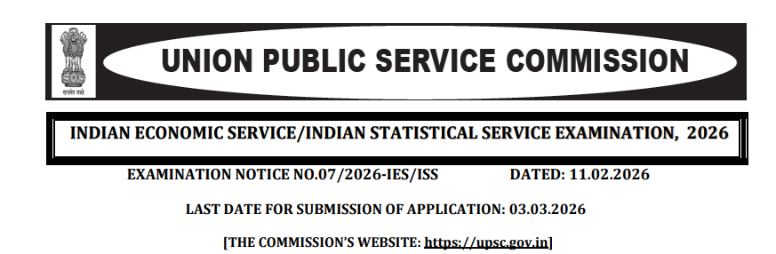 UPSC IES/ISS Examination 2026