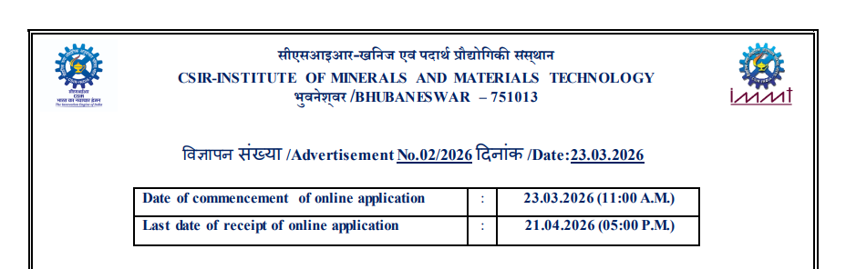 CSIR-IMMT MTS Recruitment 2026