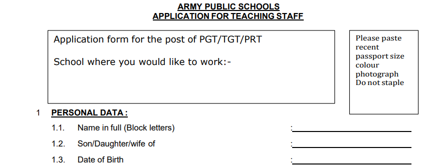 APS Delhi Cantt Teaching Recruitment 2026