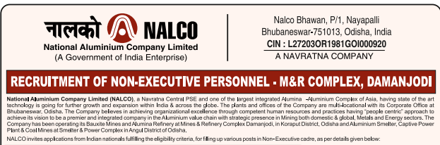 NALCO Non-Executive Recruitment 2026