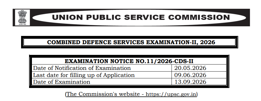 UPSC CDS II Recruitment 2026