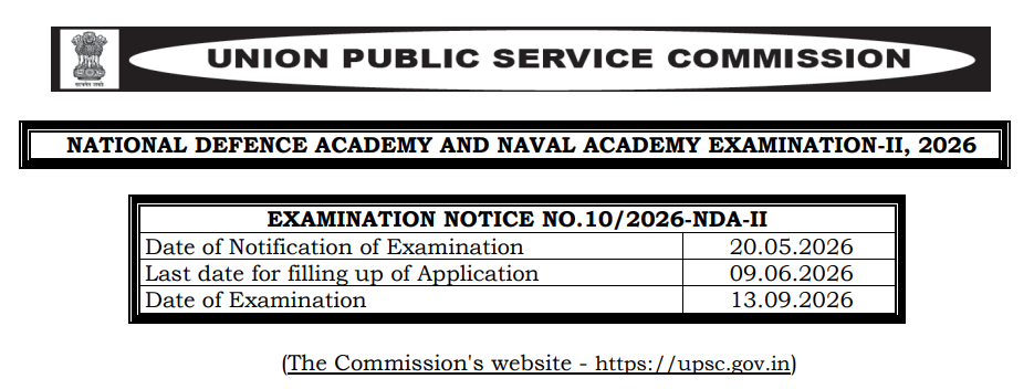 UPSC NDA II Recruitment 2026