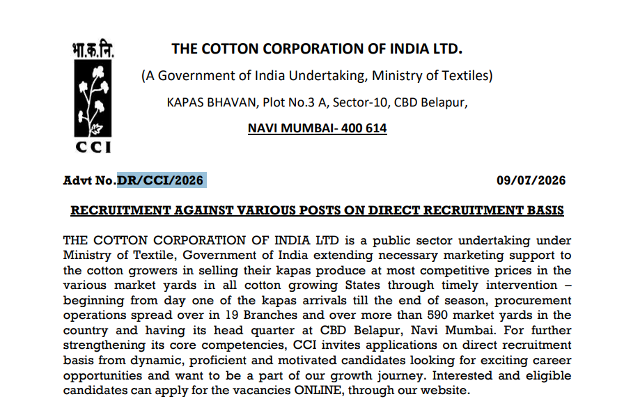 Cotton Corporation of India Syllabus Deatils 2026
