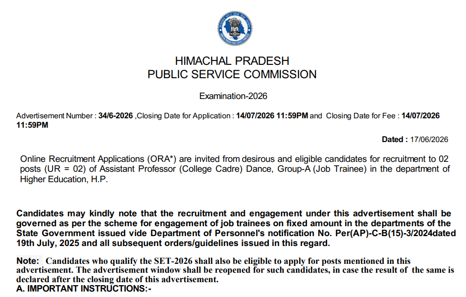 HPPSC Assistant Professor Syllabus Details 2026
