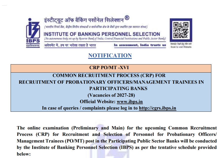 IBPS PO Probationary Officer Syllabus Details 2026