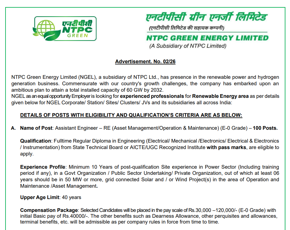 NGEL Assistant Engineer & Manager Syllabus Details 2026
